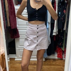 UO lilac snap front skirt